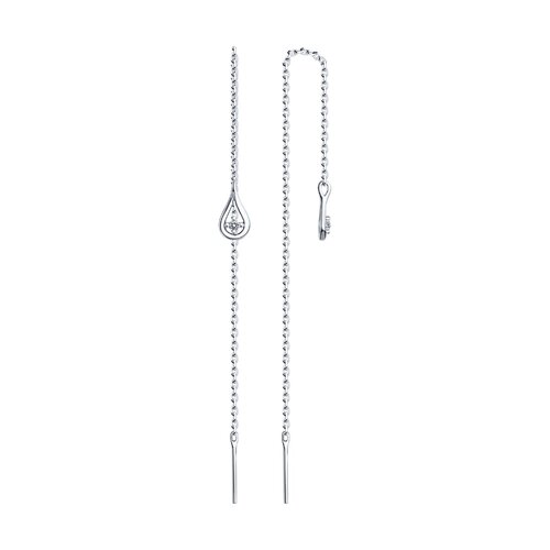 Серёжки Продёвки Фианит/Одинарные